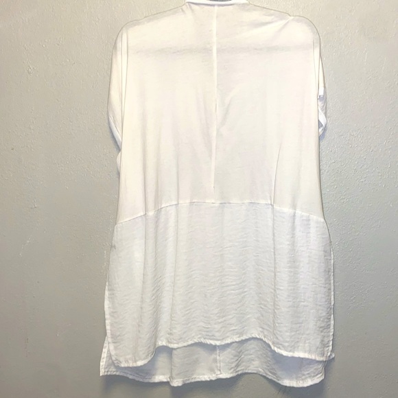 Zara White Fringe Deep VNeck Oversized Embroidered Festival Boho Tribal Top 3465 - Picture 7 of 8